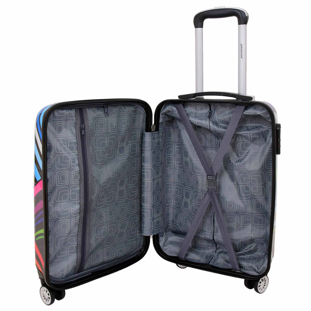 DR624 Hard Cabin Size Four Wheels Hearts Print Suitcase 5
