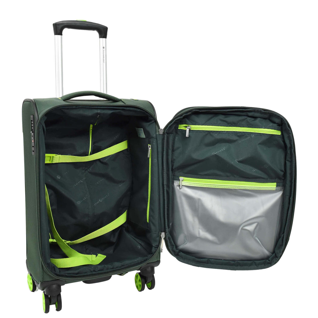 DR627 Eight Spinner Wheeled Soft Expandable Suitcase Green 16