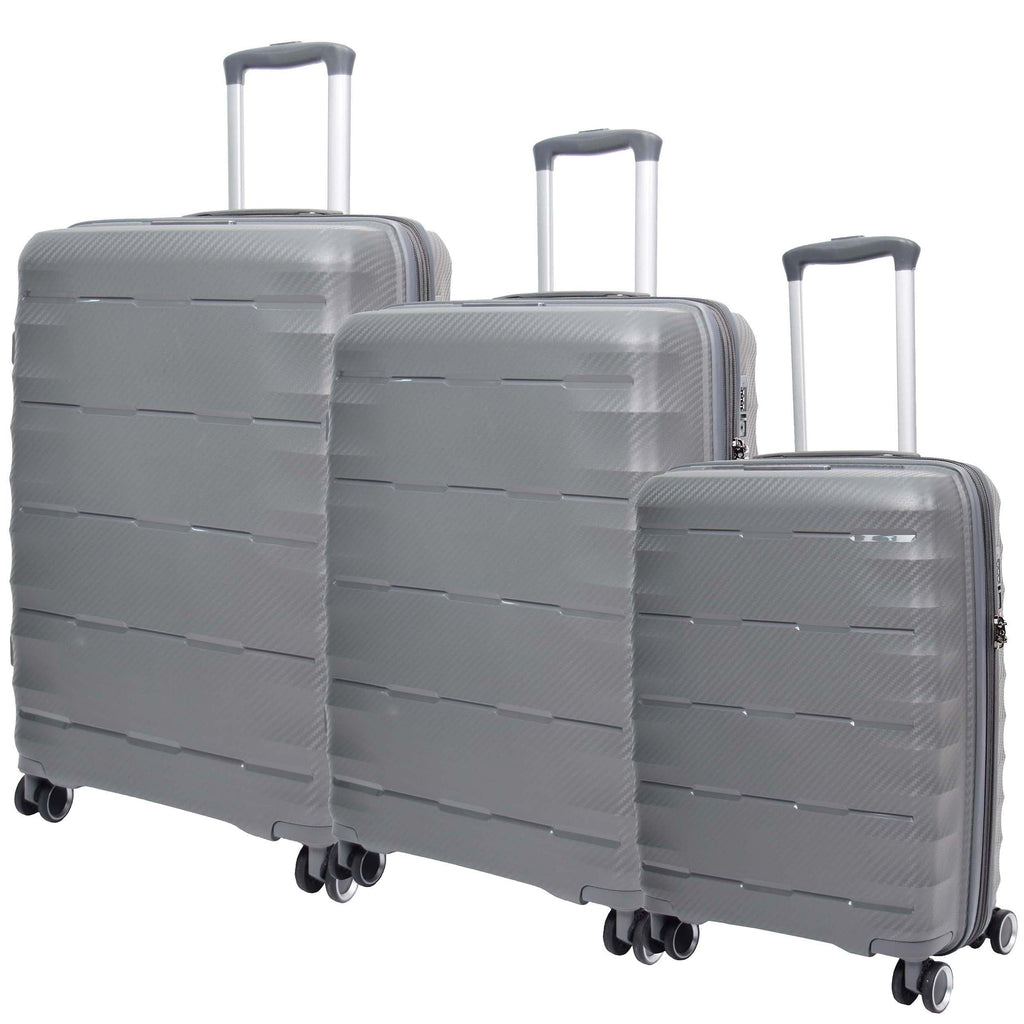 DR541 Expandable ABS Luggage With 8 Wheels Grey 1