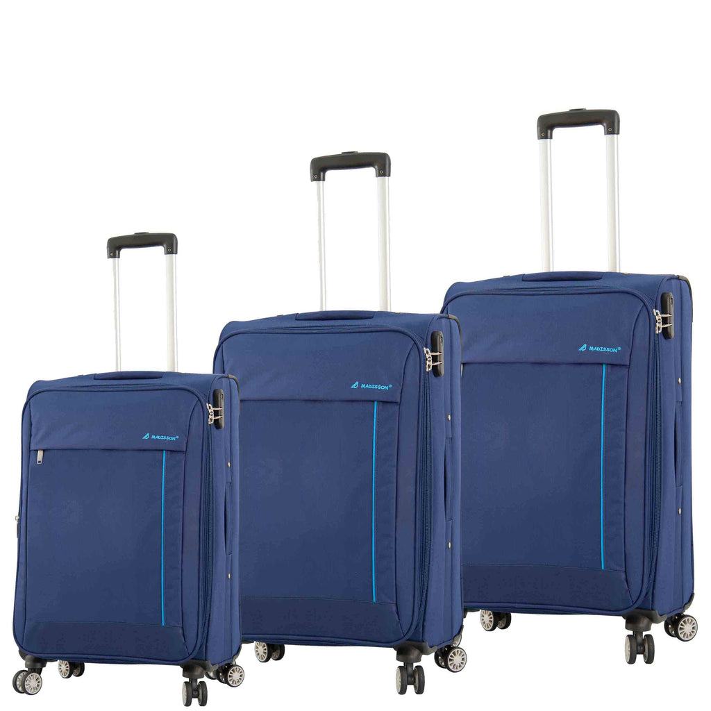 DR549 Expandable 8 Spinner Wheel Soft Luggage Navy 1