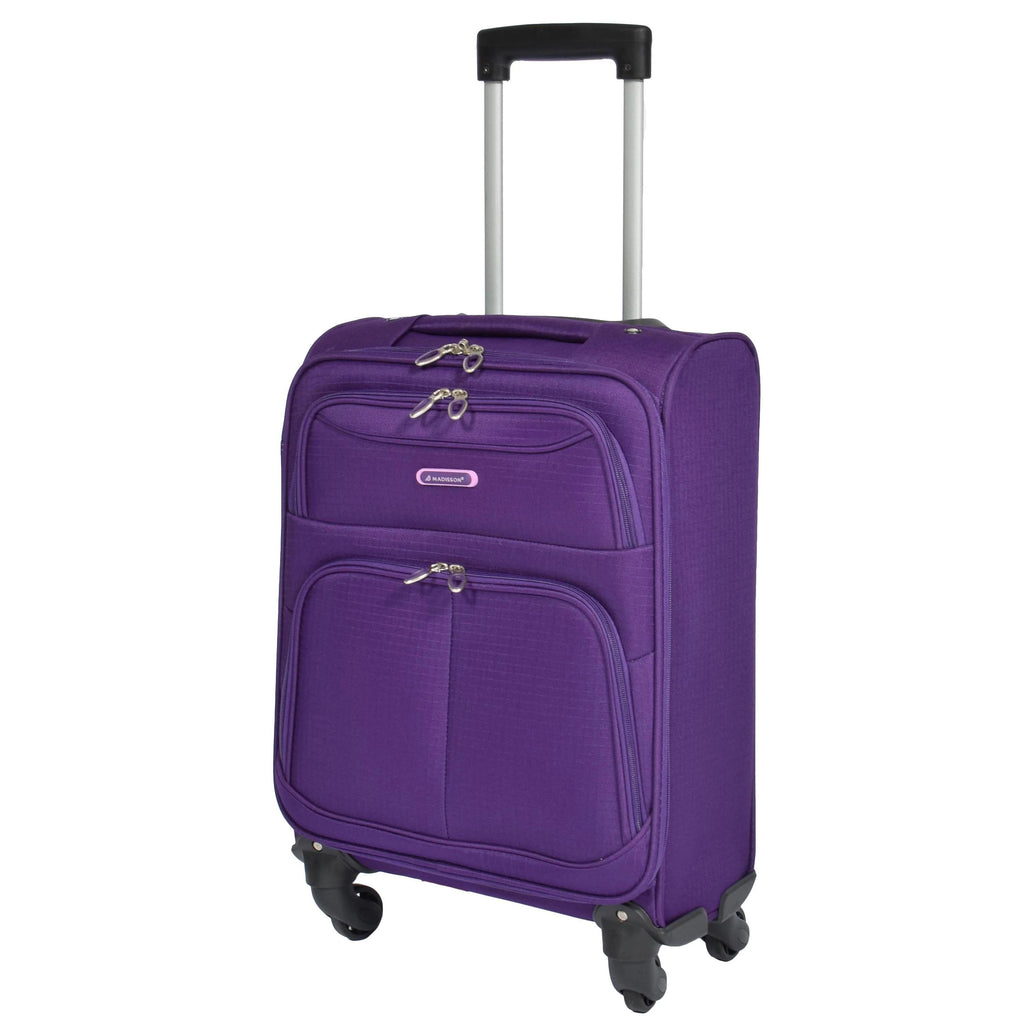 DR526 Soft Cabin Size Wheeled Suitcase Purple 1