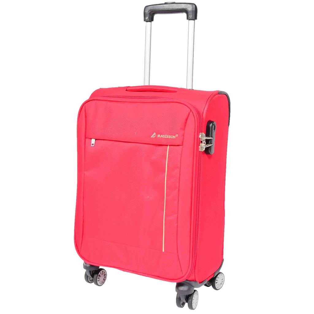 DR549 Expandable 8 Spinner Wheel Soft Luggage Red 12