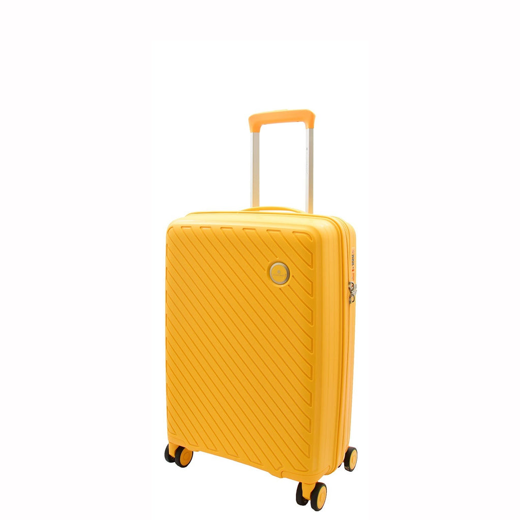DR542 Hard Shell Cabin Sized Suitcase Wheeled Luggage Yellow 1