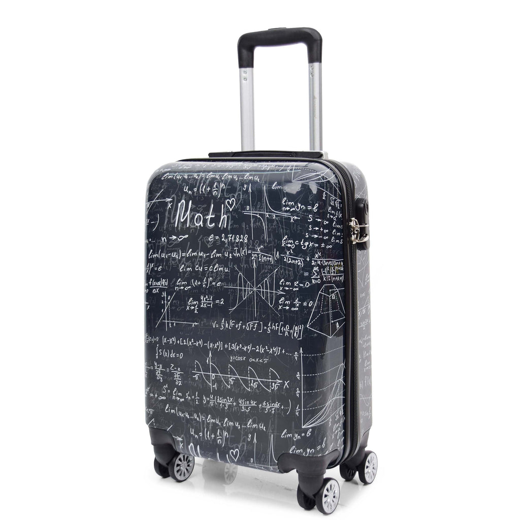 DR569 Expandable Hard Shell Suitcase Four Wheel Luggage Maths Print 2