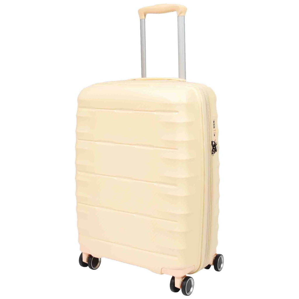 DR541 Expandable ABS Luggage With 8 Wheels Off White 12