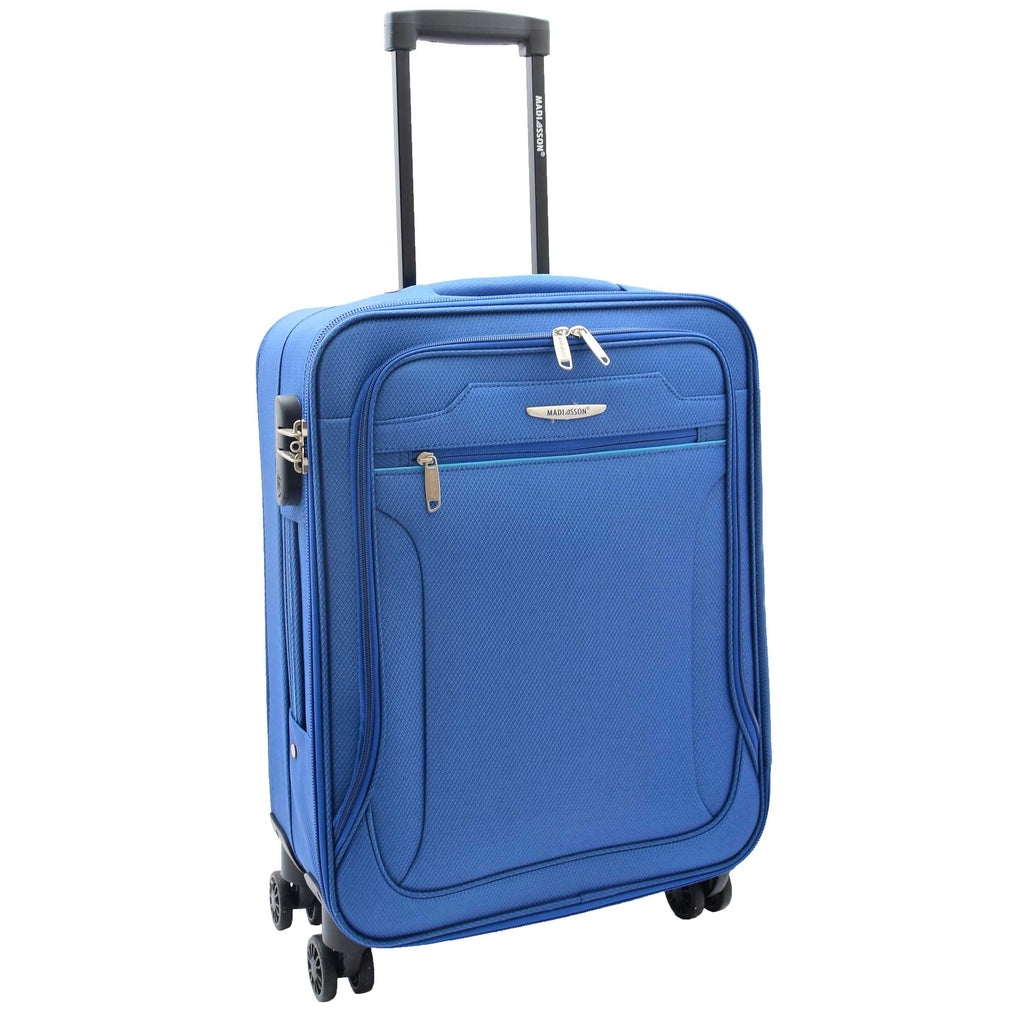 DR524 Expandable Lightweight Soft Luggage Suitcases With Four Wheels Blue 3