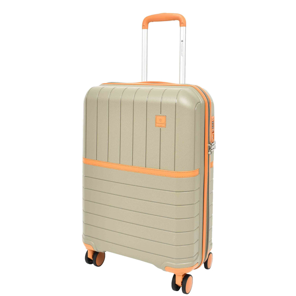 DR626 Hard Shell Expandable Suitcases Wheeled Luggage Champagne 12