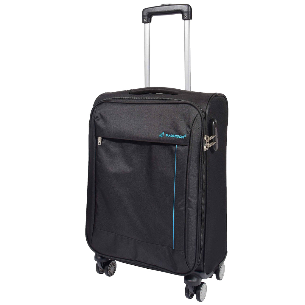 DR549 Expandable 8 Spinner Wheel Soft Luggage Black 12