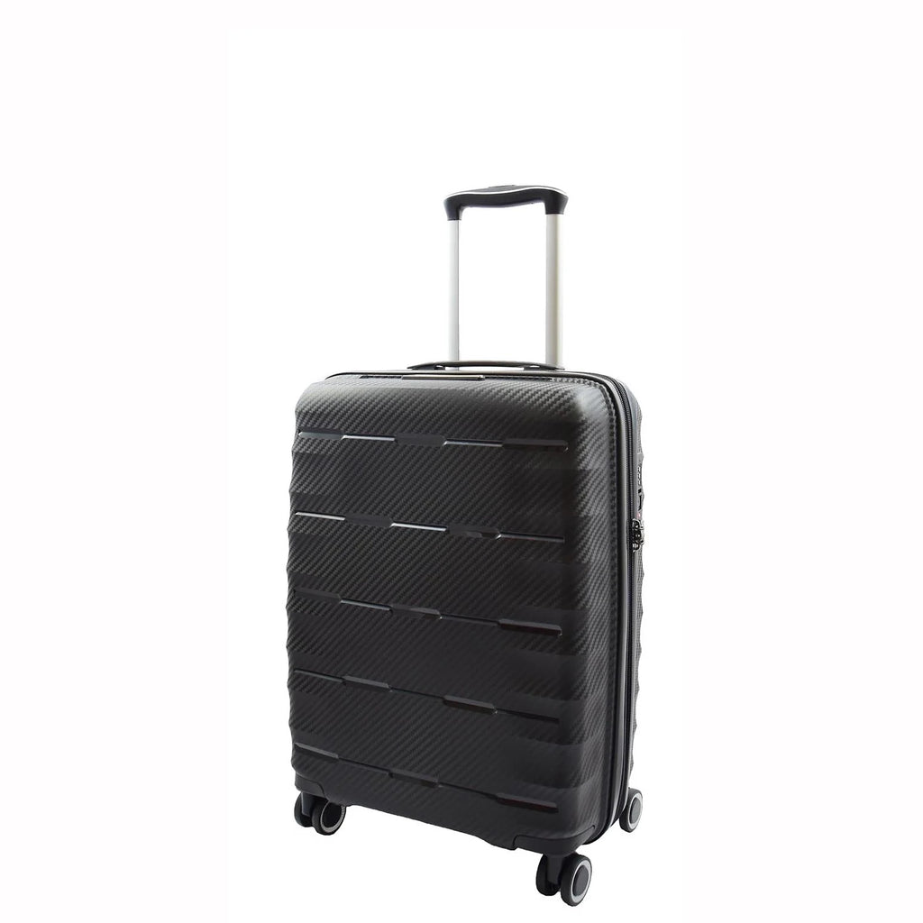 DR541 Expandable ABS Luggage with 8 Wheels Black 8