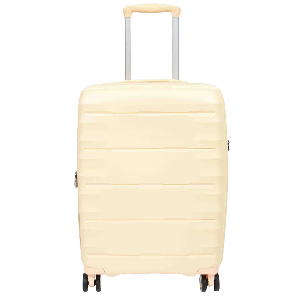 DR541 Expandable ABS Luggage With 8 Wheels Off White 13