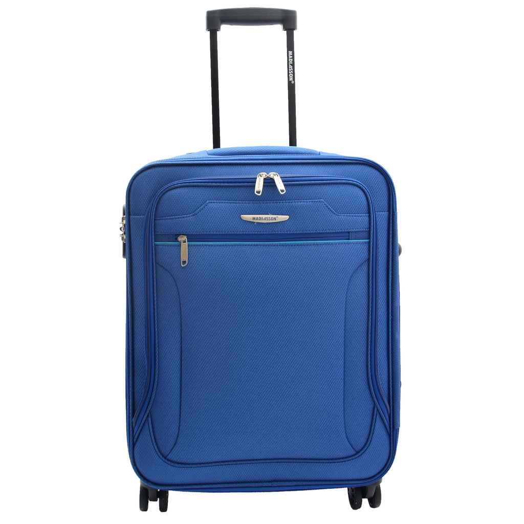 DR524 Expandable Lightweight Soft Luggage Suitcases With Four Wheels Blue 4