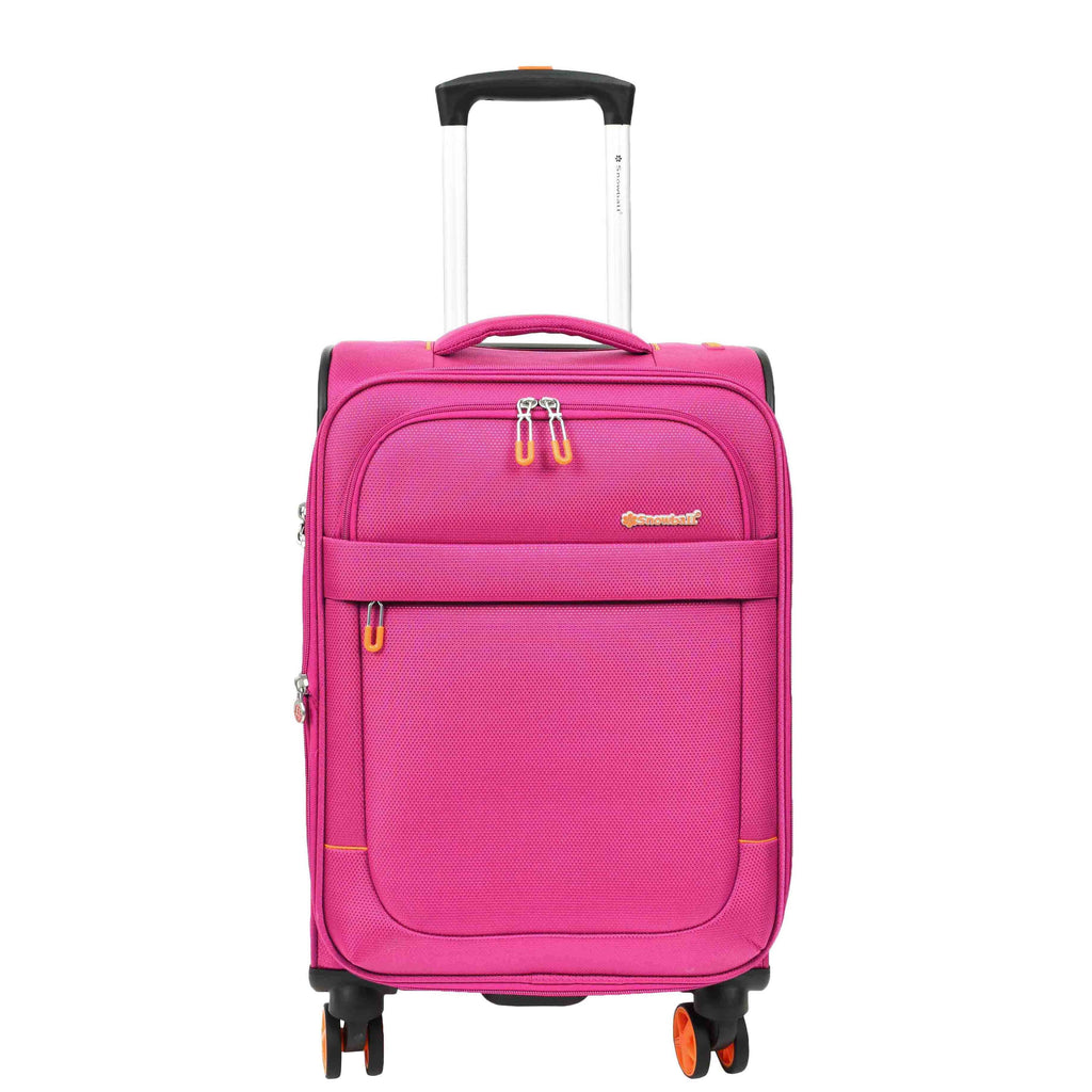 DR627 Eight Spinner Wheeled Soft Expandable Suitcase Pink 13