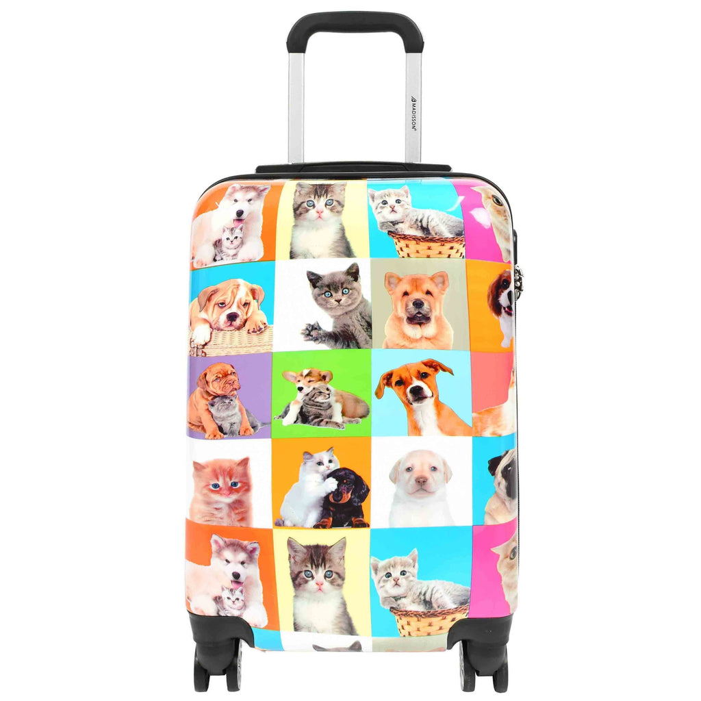 DR628 Hard Shell 4-Wheeled Luggage Dogs and Cats Print Expandable Suitcase 13