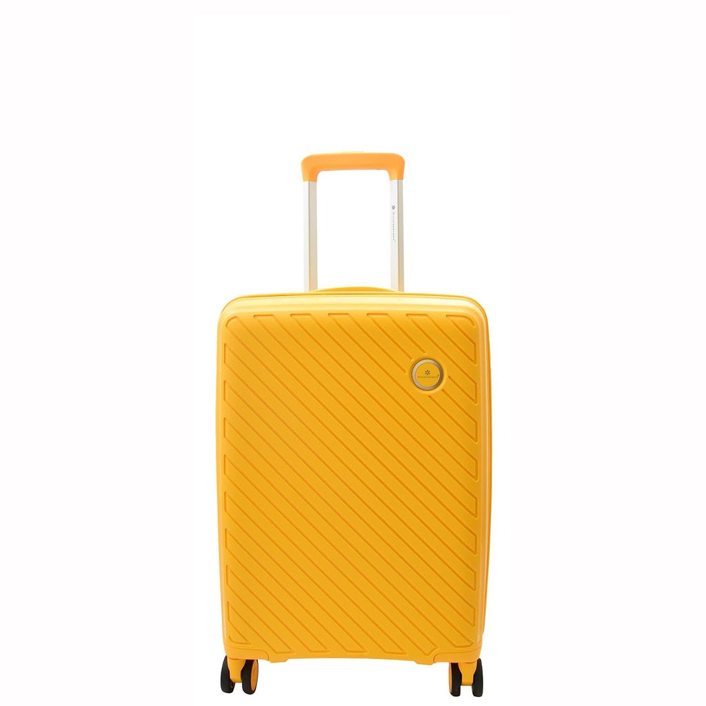 DR542 Hard Shell Cabin Sized Suitcase Wheeled Luggage Yellow 2