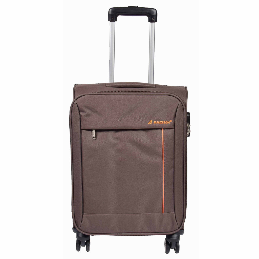 DR549 Expandable 8 Spinner Wheel Soft Luggage Brown 13