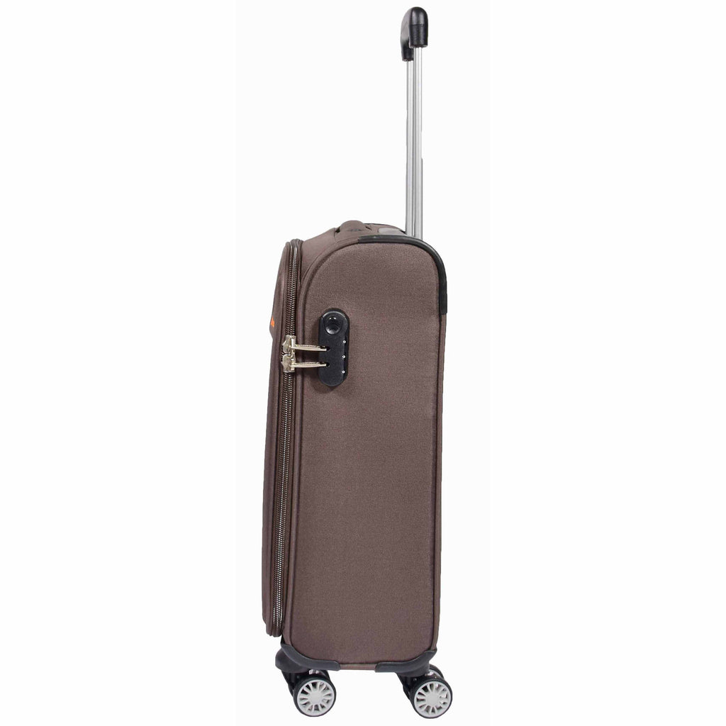 DR549 Expandable 8 Spinner Wheel Soft Luggage Brown 14
