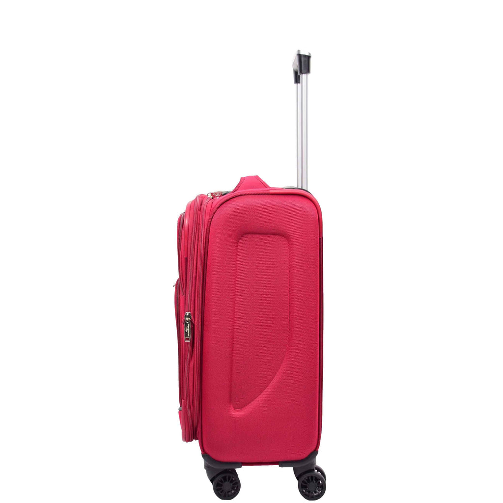 DR568 Soft Case Four Wheel Travel Luggage Suitcase Burgundy 3