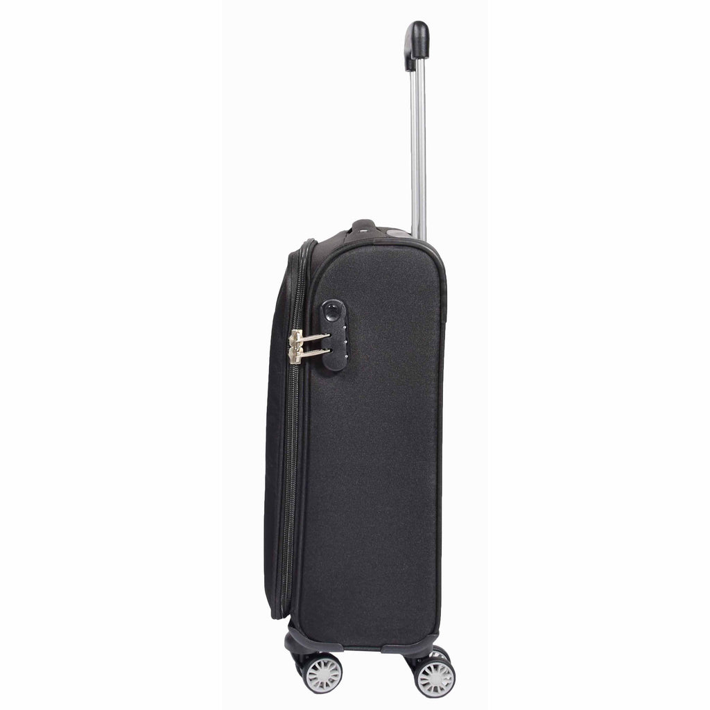 DR549 Expandable 8 Spinner Wheel Soft Luggage Black 14