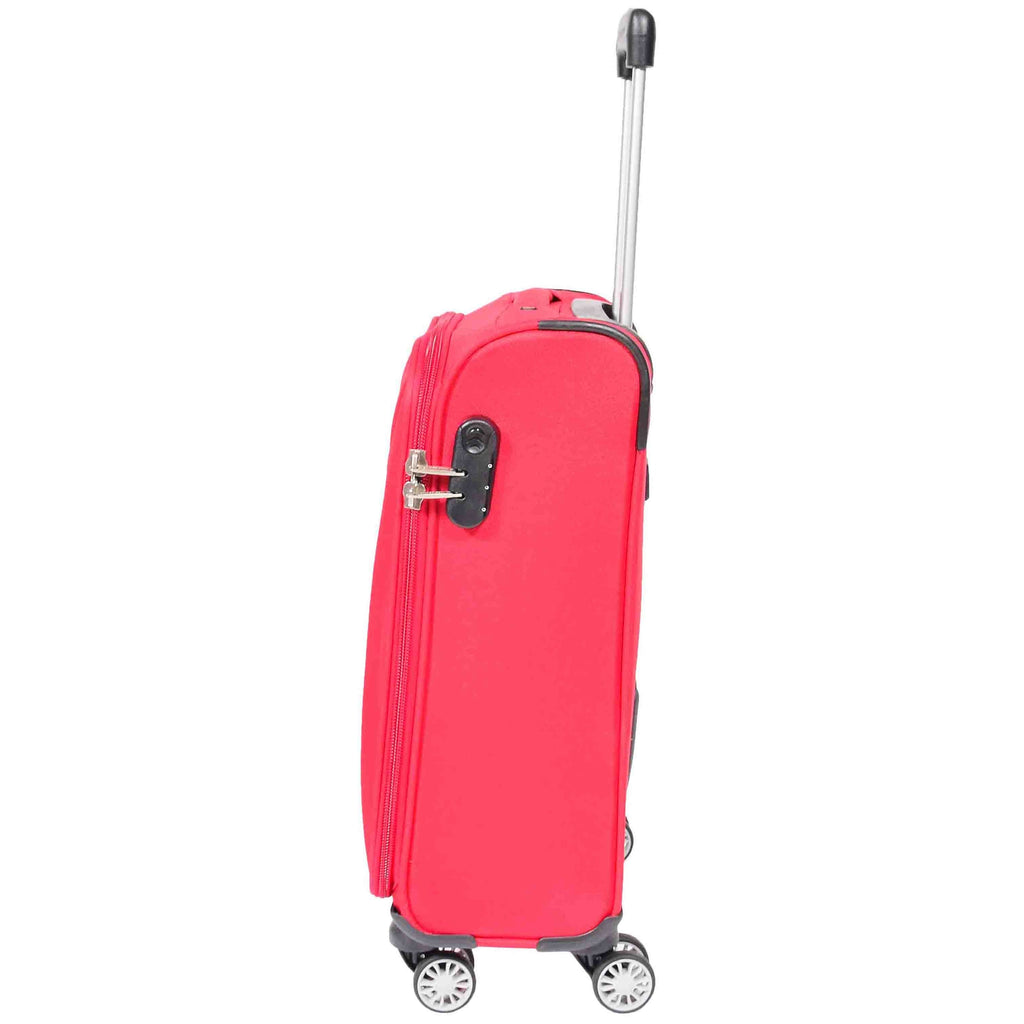 DR549 Expandable 8 Spinner Wheel Soft Luggage Red 13