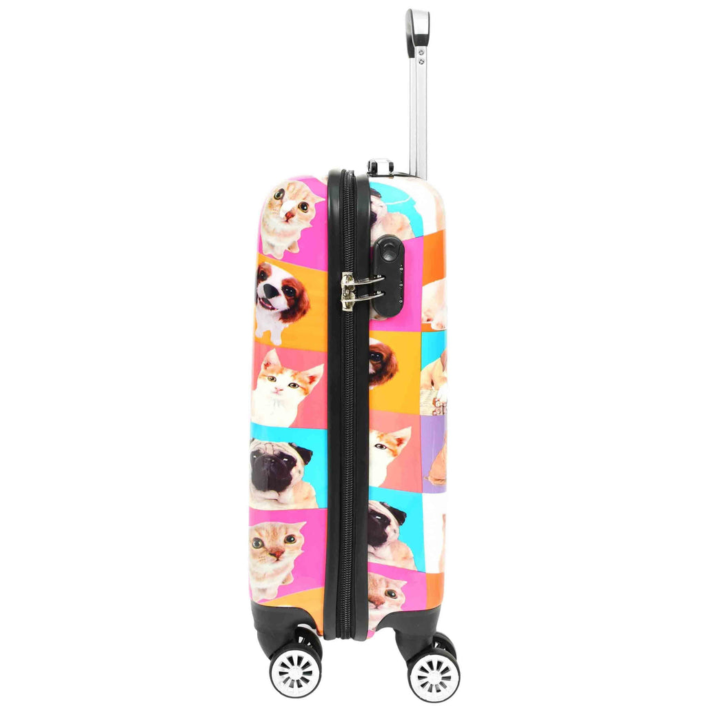 DR628 Hard Shell 4-Wheeled Luggage Dogs and Cats Print Expandable Suitcase 14