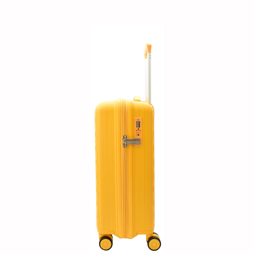 DR542 Hard Shell Cabin Sized Suitcase Wheeled Luggage Yellow 3