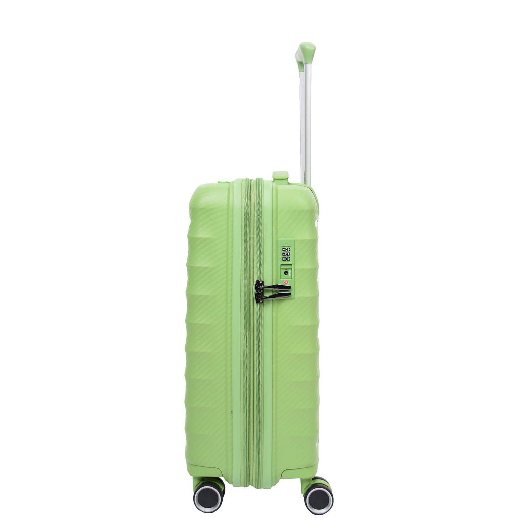 DR541 Expandable ABS Luggage With 8 Wheels Lime Green 14
