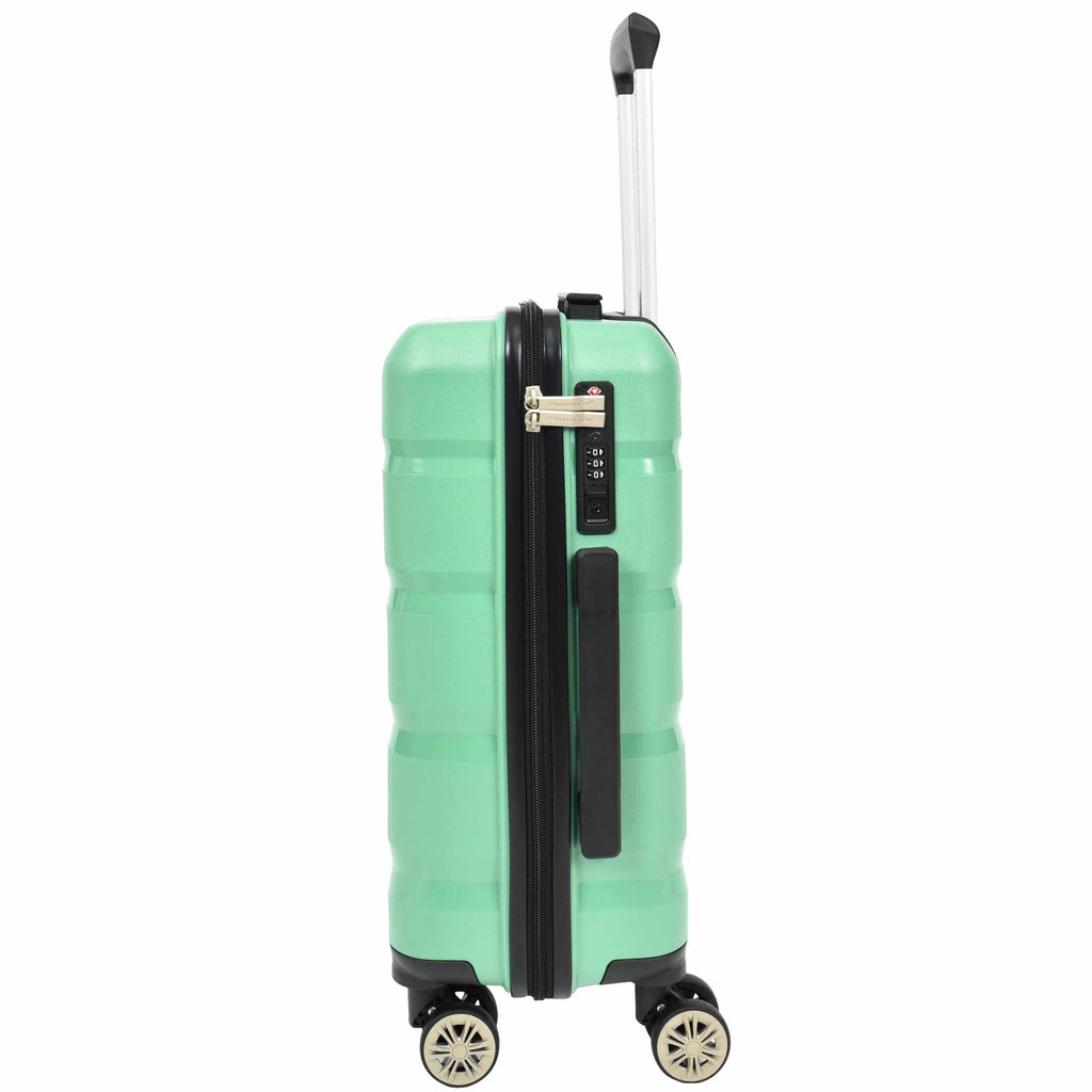 DR646 Expandable Travel Suitcases Hard Shell Four Wheel PP Luggage Lime 15