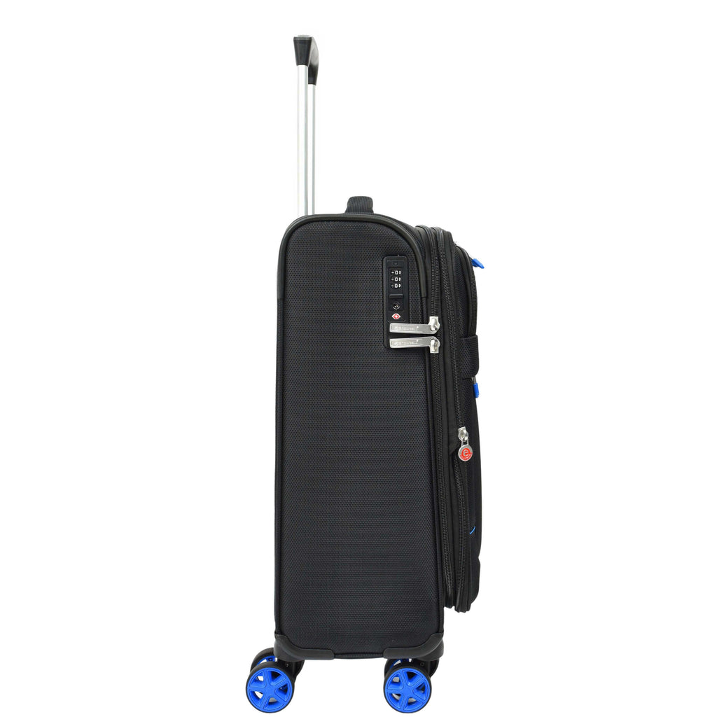 DR627 Eight Spinner Wheeled Soft Expandable Suitcase Black 14