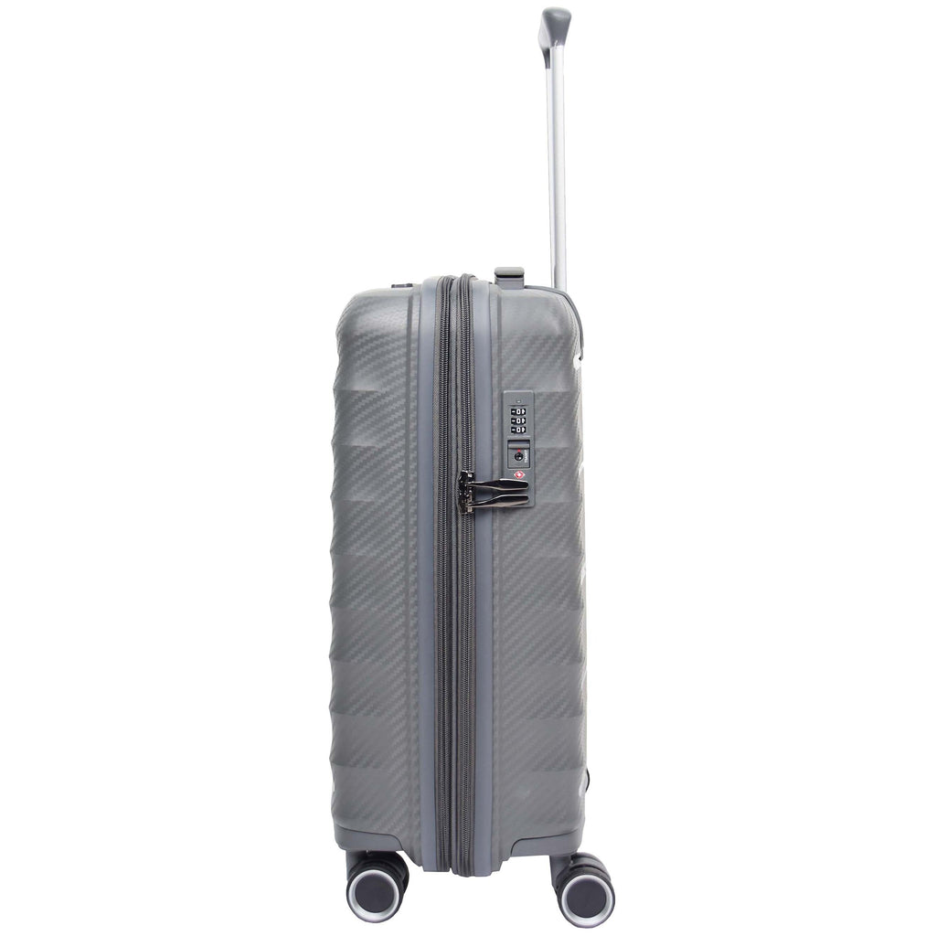 DR541 Expandable ABS Luggage With 8 Wheels Grey 14