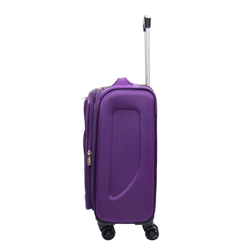 DR568 Soft Case Four Wheel Travel Luggage Suitcase Purple 3