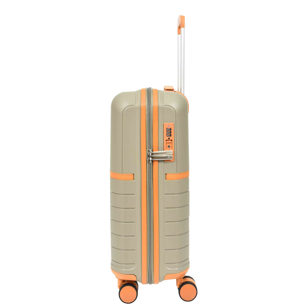 DR626 Hard Shell Expandable Suitcases Wheeled Luggage Champagne 14