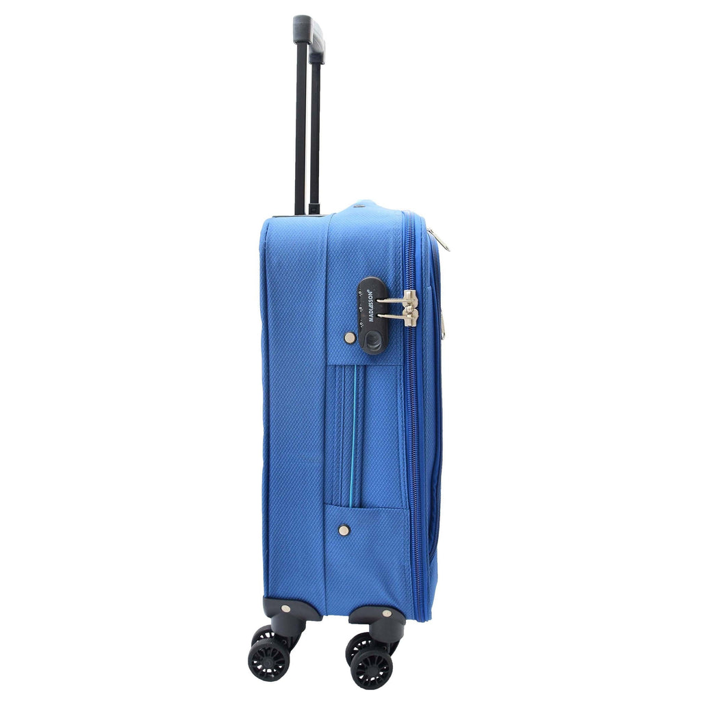 DR524 Expandable Lightweight Soft Luggage Suitcases With Four Wheels Blue 5