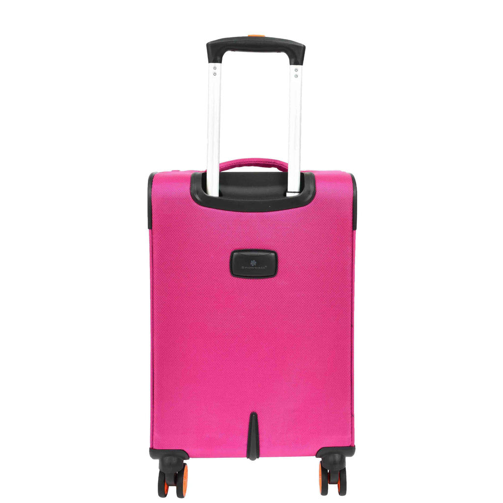 DR627 Eight Spinner Wheeled Soft Expandable Suitcase Pink 15