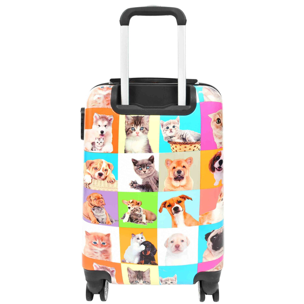 DR628 Hard Shell 4-Wheeled Luggage Dogs and Cats Print Expandable Suitcase 15