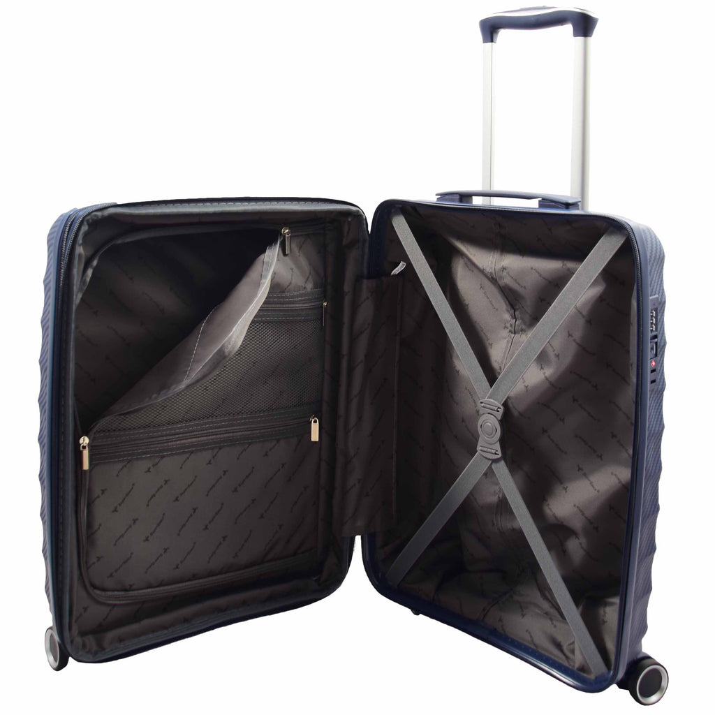 DR541 Expandable ABS Luggage With 8 Wheels Navy 13