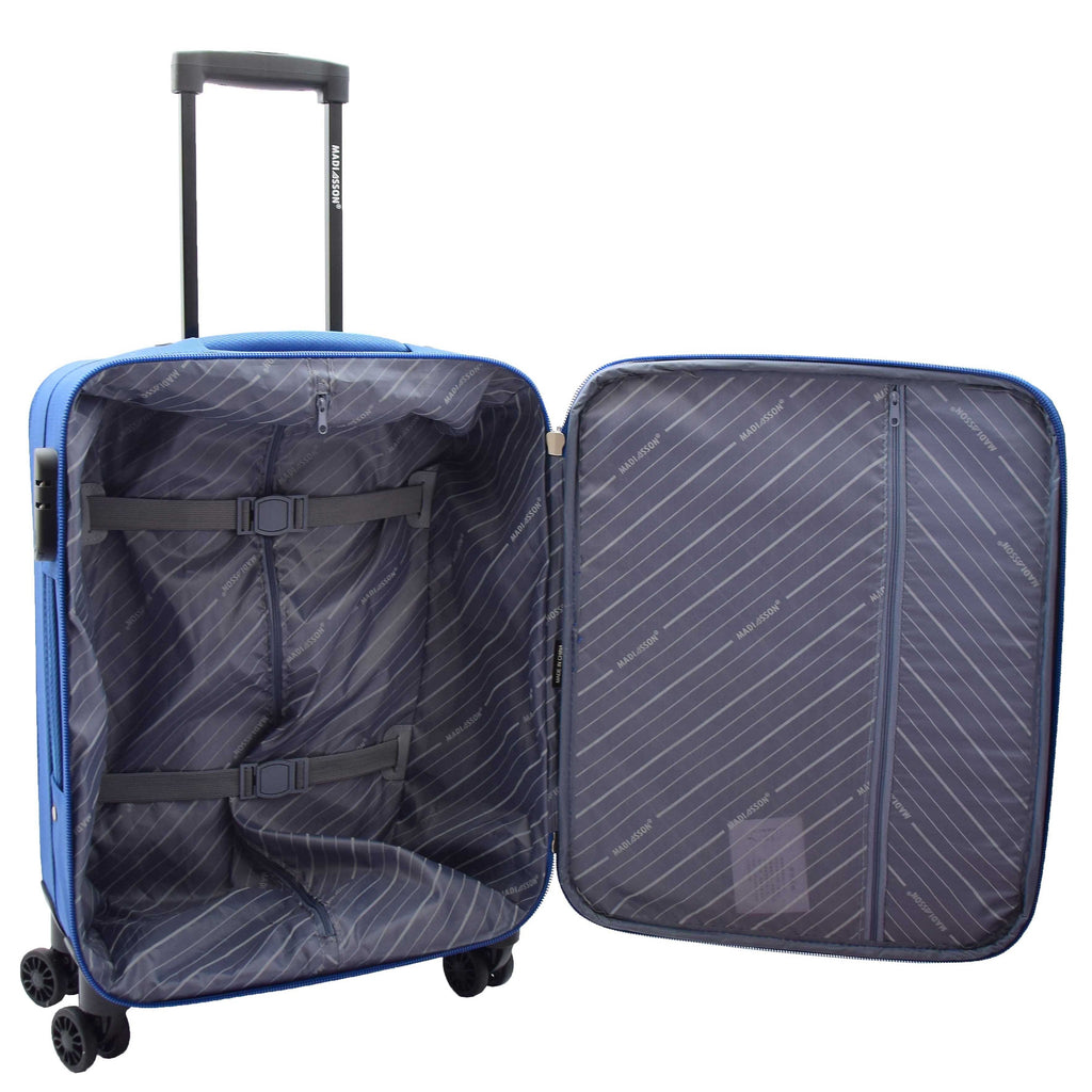 DR524 Expandable Lightweight Soft Luggage Suitcases With Four Wheels Blue 7