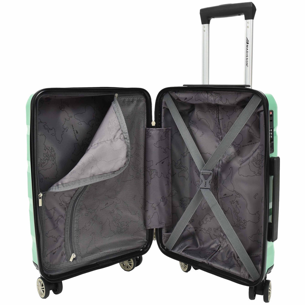 DR646 Expandable Travel Suitcases Hard Shell Four Wheel PP Luggage Lime 17