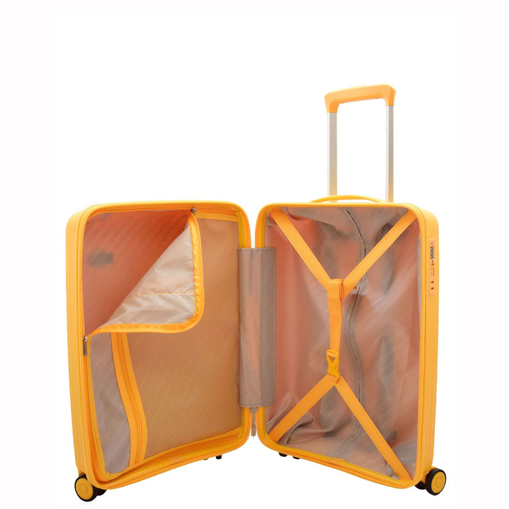 DR542 Hard Shell Cabin Sized Suitcase Wheeled Luggage Yellow 5