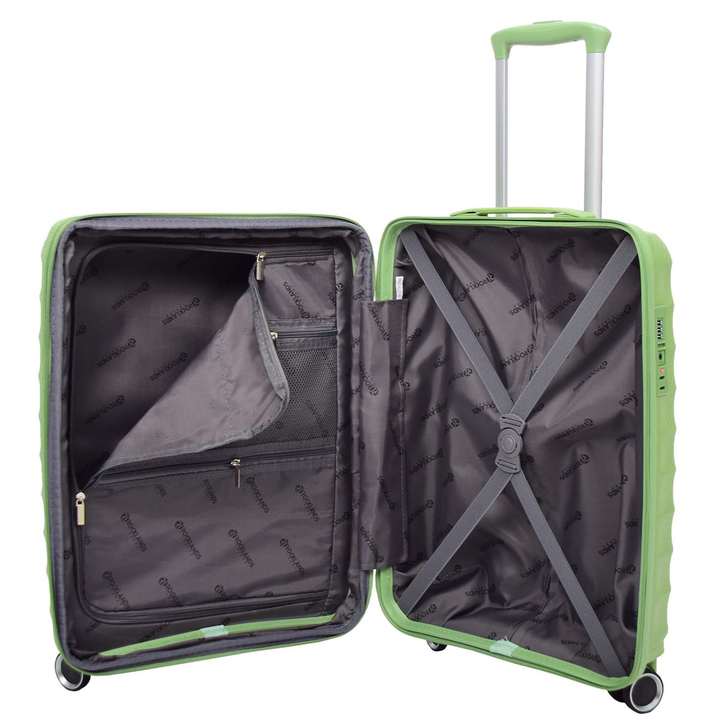 DR541 Expandable ABS Luggage With 8 Wheels Lime Green 16