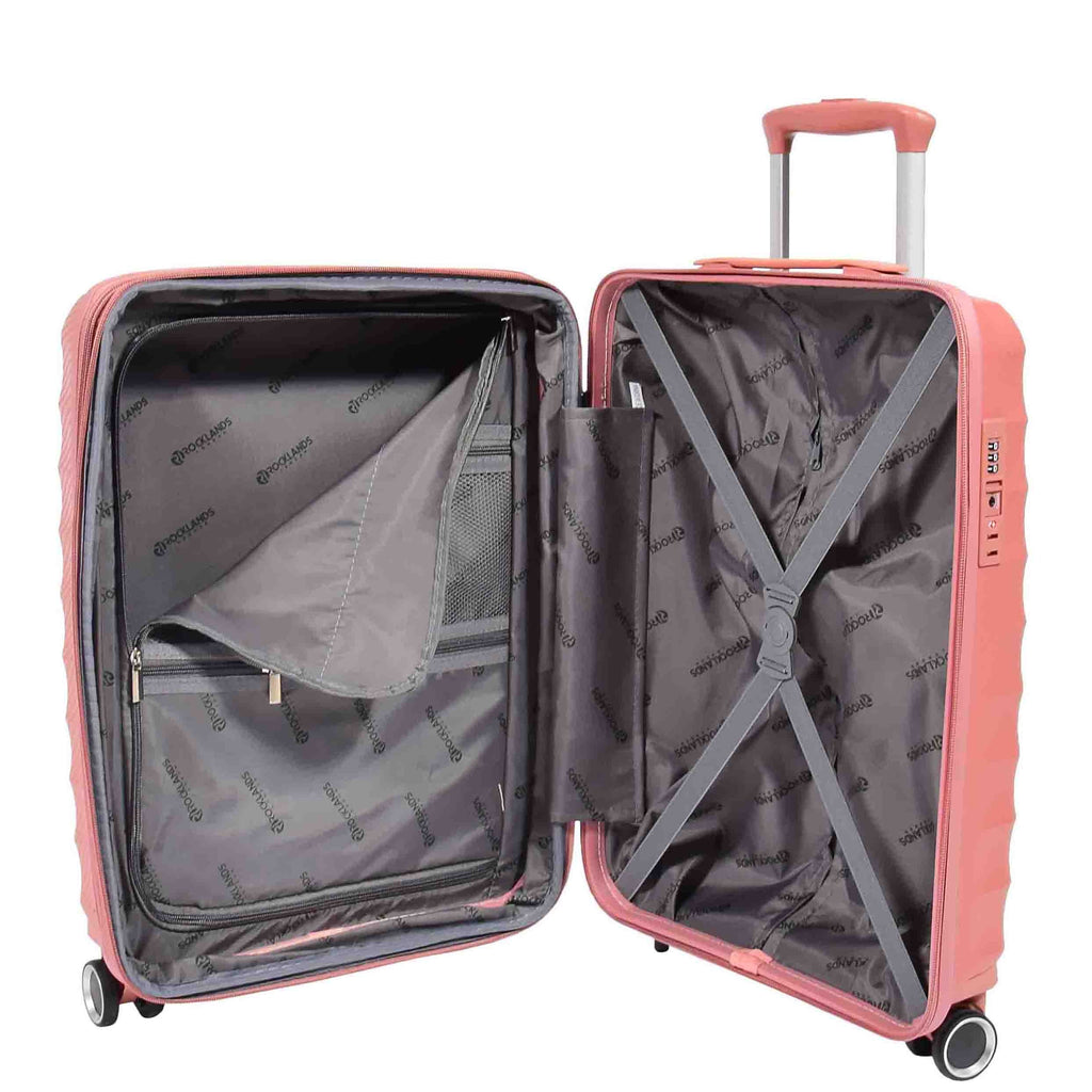 DR541 Expandable ABS Luggage With 8 Wheels Rose Gold 16