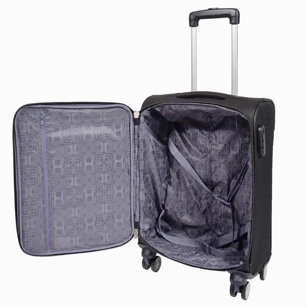 DR549 Expandable 8 Spinner Wheel Soft Luggage Black 16