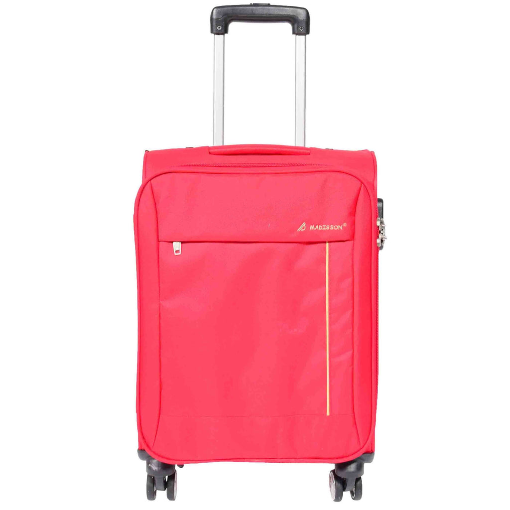 DR549 Expandable 8 Spinner Wheel Soft Luggage Red 16