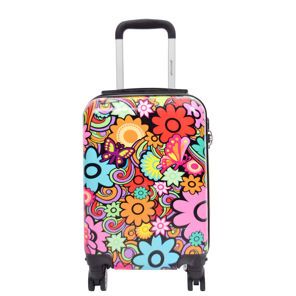 DR576 Expandable Hard Shell Suitcase Four Wheel Luggage Flower Print 29