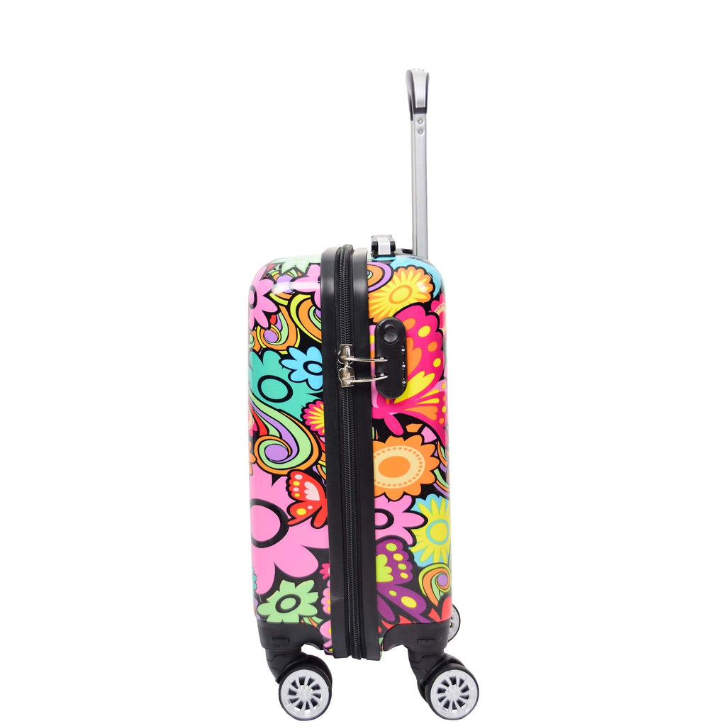 DR576 Expandable Hard Shell Suitcase Four Wheel Luggage Flower Print 30