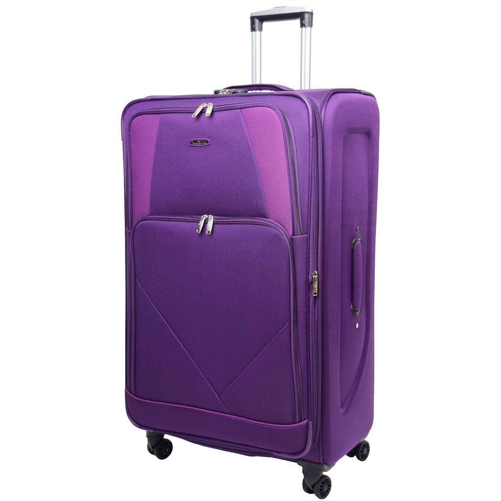 DR568 Soft Case Four Wheel Travel Luggage Suitcase Purple 16