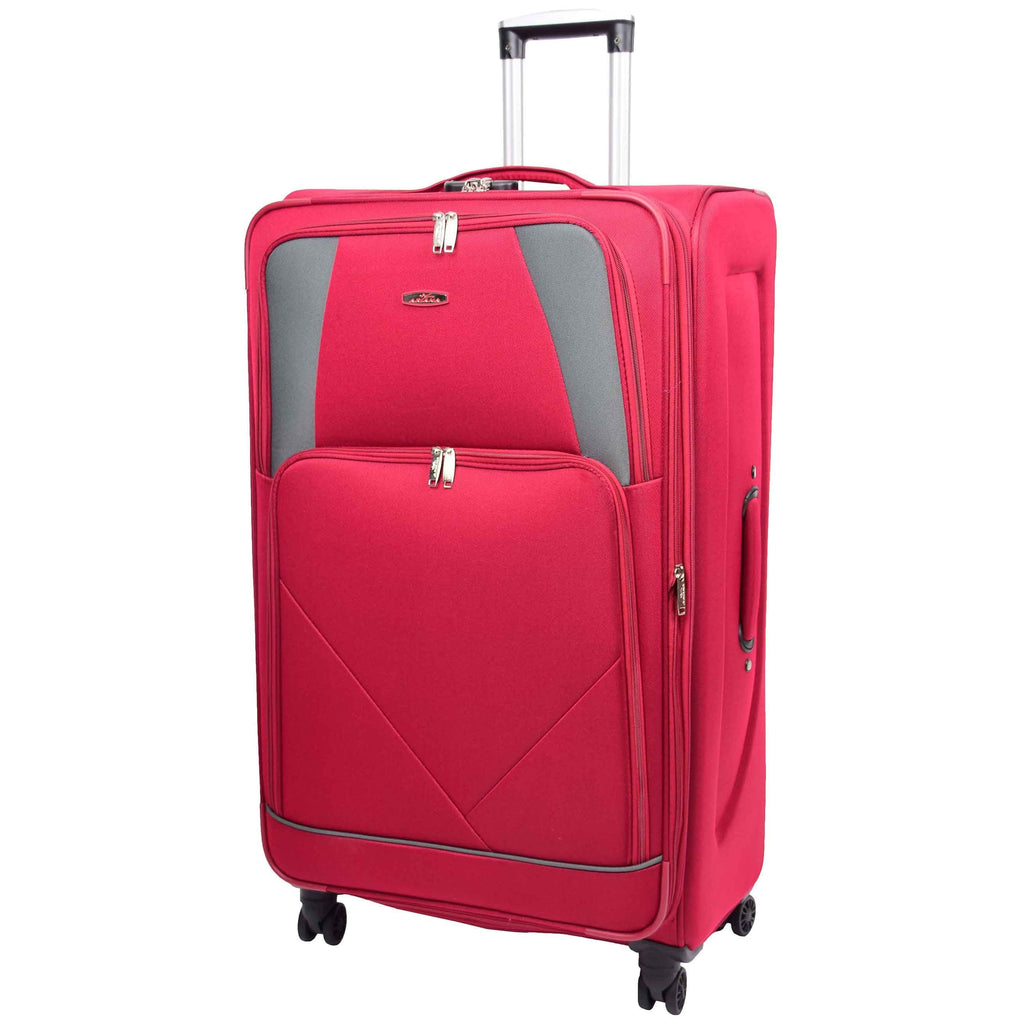 DR568 Soft Case Four Wheel Travel Luggage Suitcase Burgundy 16