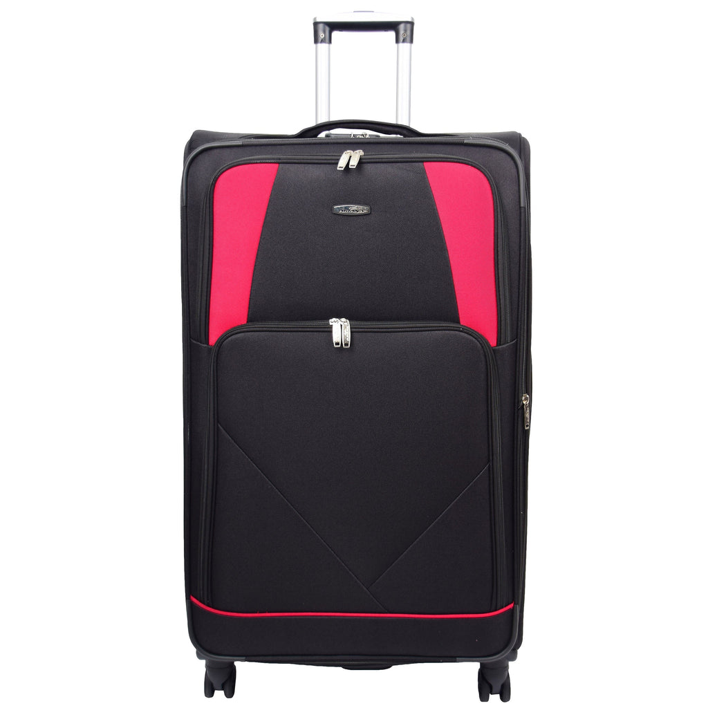 DR568 Soft Case Four Wheel Travel Luggage Suitcase Black 17