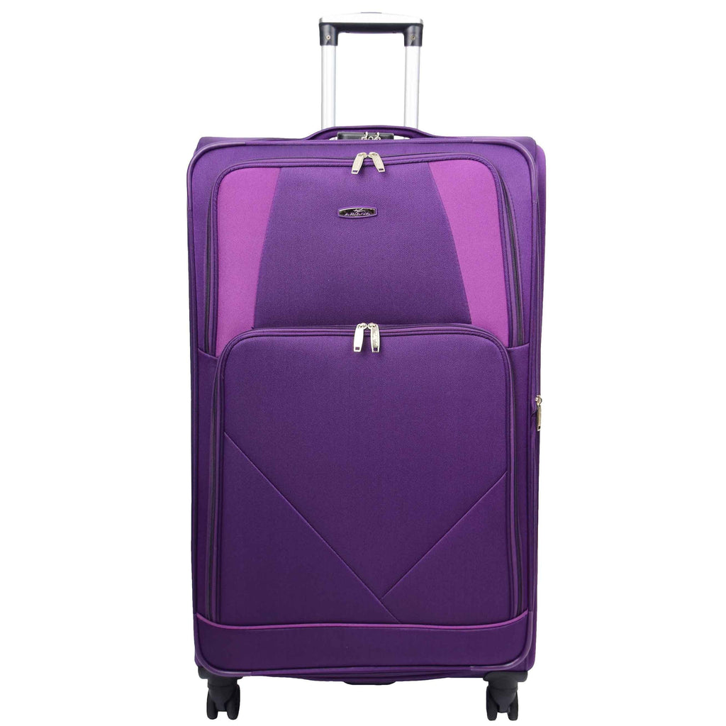 DR568 Soft Case Four Wheel Travel Luggage Suitcase Purple 17