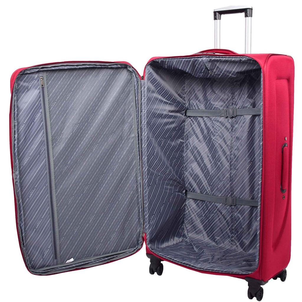 DR568 Soft Case Four Wheel Travel Luggage Suitcase Burgundy 20