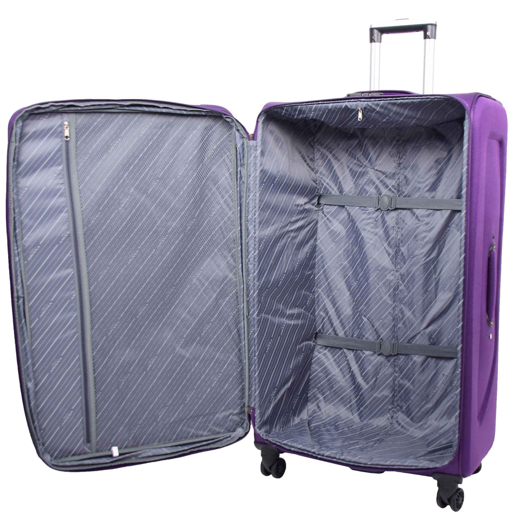 DR568 Soft Case Four Wheel Travel Luggage Suitcase Purple 20